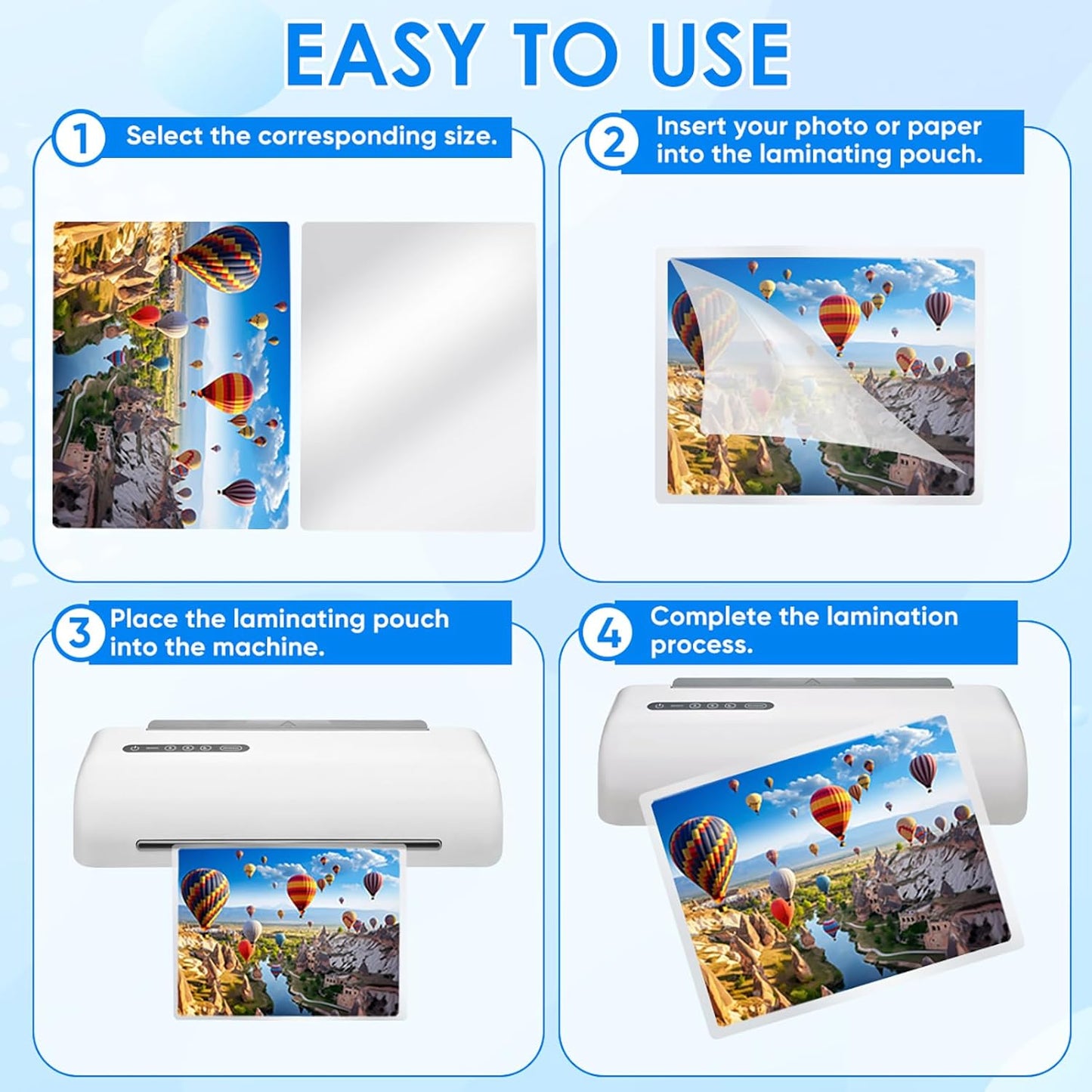Skiennix Laminating Sheets - 200 Pcs 10 Mil Thermal Pouches | 9 x 11.5 Inch Glossy Clear Finish