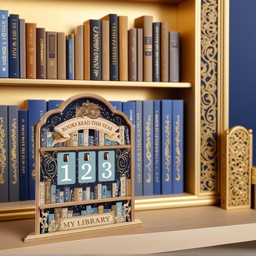 Regine Switzerland Bookshelf Read Tracker - Yearly Book Counter for Reading Nook Decor