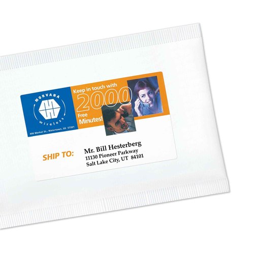 Avery Color Printing 4 3/4 x 7 3/4 Inch White Labels, 50 Labels, 5 Packs (6876)