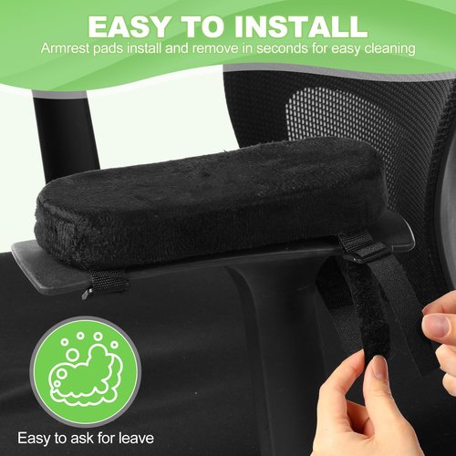 SmoothNovelty 4-Pack Office Chair Armrest Pads - Memory Foam, Removable & Washable, for Office and Computer Chairs, Cushion Elbow Pressure
