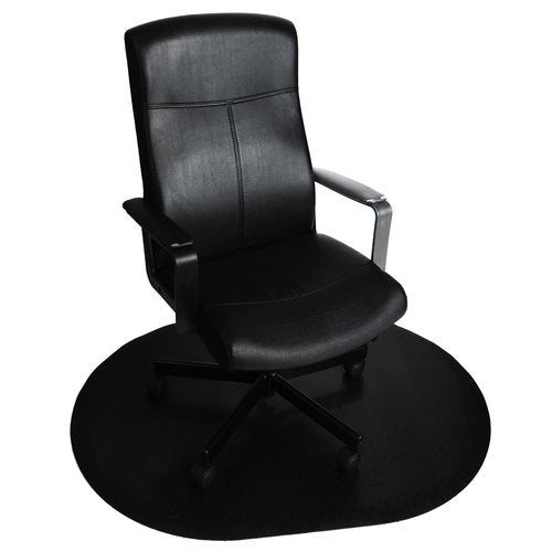DESKU Super Oval Desk Chair Mat – Heavy-Duty PVC Mats for Carpet Floor Protection, Black, 36" x 48" Inches, Made in The USA
