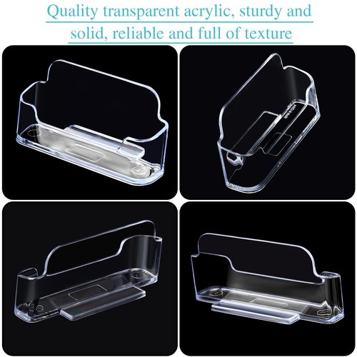 Thenshop 64 Pack Business Card Holder Desktop Business Card Stand Acrylic Holder Stand Clear Postcard Display for Home Office Desk Table (Desktop Style)