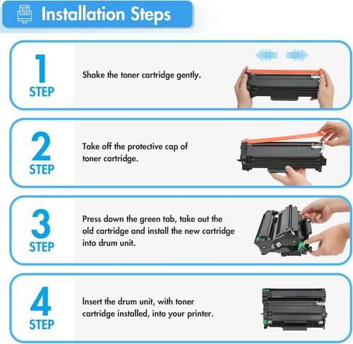 Brother TN760 Toner - High Yield Black Cartridge Compatible with MFC-L2710DW & HL-L2350DW