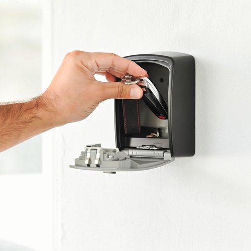 Iron Lock® Key Lock Box XXL - Waterproof Outdoor Key Safe with Heavy-Duty Metal & 4-Digit Combo | Extra Large Grey