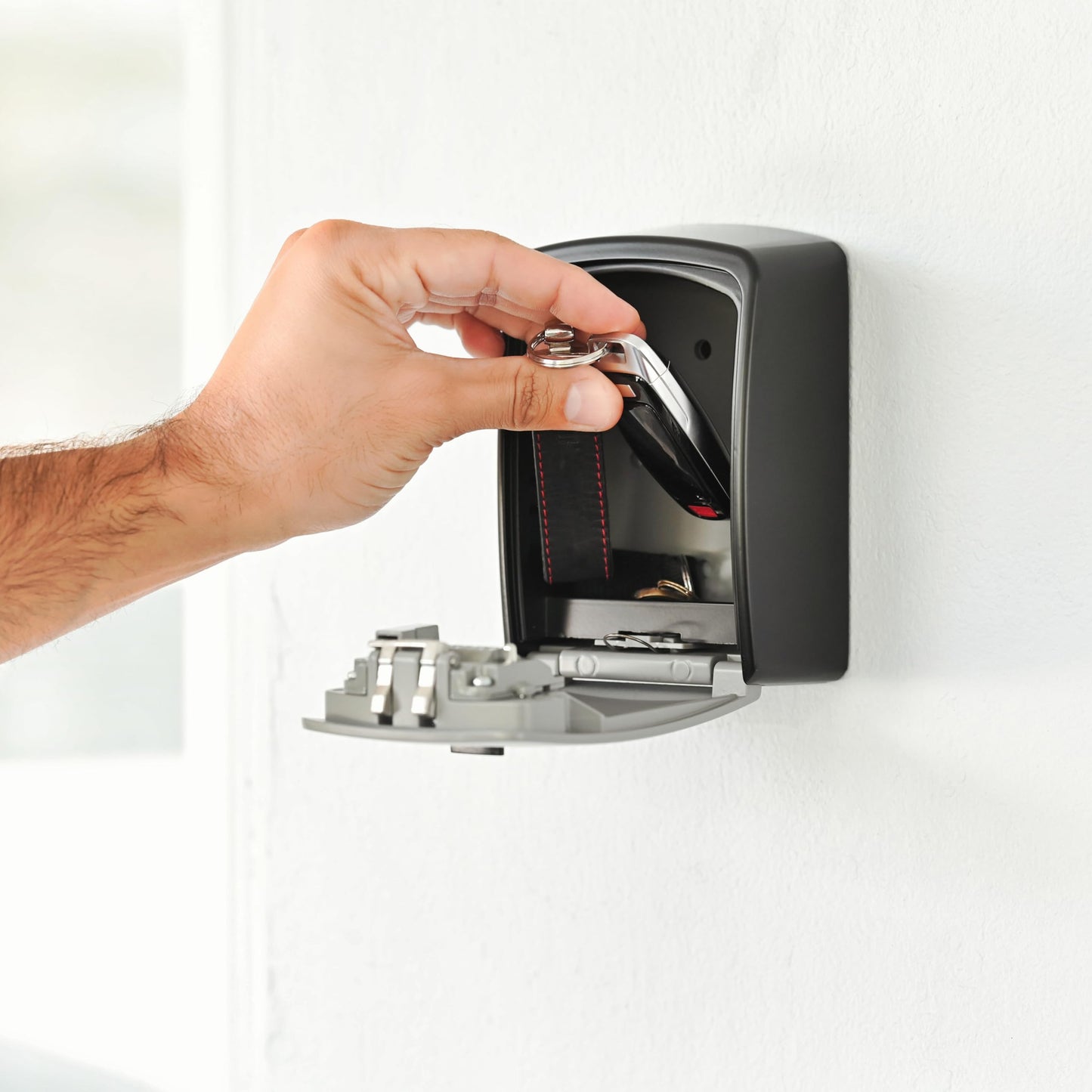 Iron Lock® XXL Wall Mount Key Lock Box with Code, Outdoor (Grey)