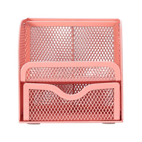 Jaugufiy Metal Mesh Pen Holder Desk Organizer Pencil Holder Pencil Organizer Stationery Organizer Pen Pot Makeup Brush Organizer for Home School Office (Pink)