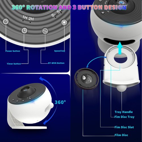 FLEVO Galaxy Projector - Realistic Starry Sky Night Light with 13 HD Discs | Bluetooth Version for Kids' Rooms