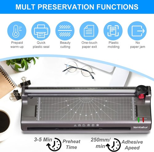 Skiennix 7-in-1 Thermal Laminator Machine - 11x17 with 70 Letter Size Sheets | Hot & Cold Lamination for A3/A4