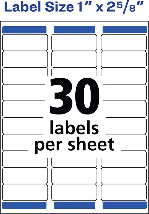 Avery Removable ID Labels - Sure Feed Technology with Removable Adhesive | 1" x 2-5/8", 750 Labels