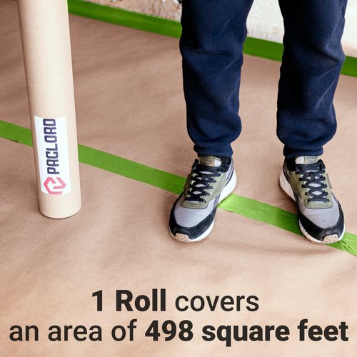 Paclord 35” x 1992” (166’) Brown Rosin Paper Roll - Made in USA Thick Heavy-Duty 7 mil Masking Paper for Surface Protection from Paint, Dust, Foot Traffic - Paint Floor Covering