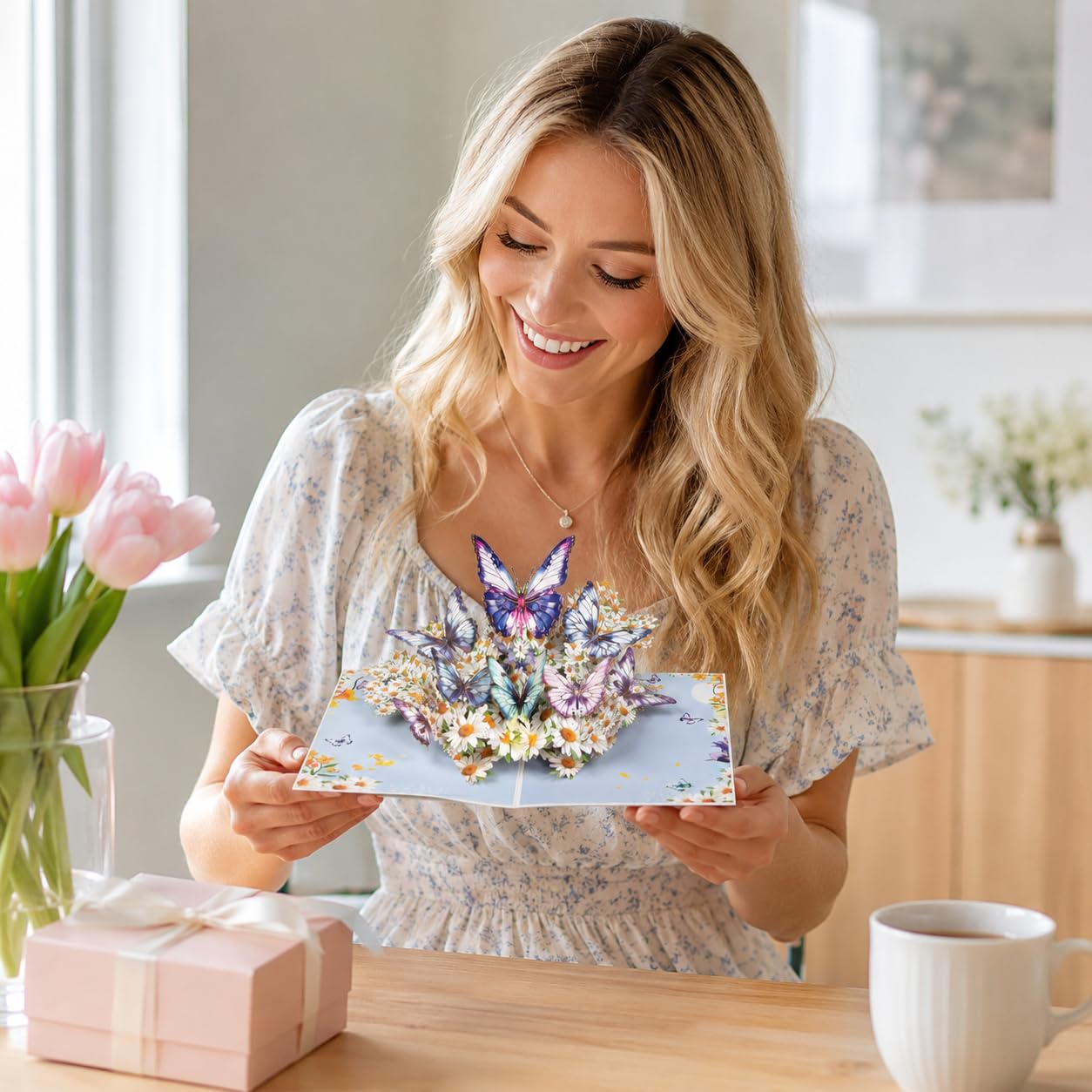 Fiamr 3D Pop Up Birthday Cards for Women -Butterfly Greeting Card, Gift for mother, wife, mom, friend, Girlfriend and sisters For Birthday, anniversary, Thinking of you, Get well - with notes and envelopes