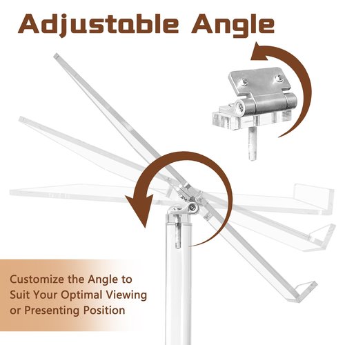 Podium Stand, Lecterns & Podiums, Acrylic Adjustable Angles with Metal Base, Podium for Church, Weddings, Classroom, Speech, 16" L x 12" W x 42.5" H (Clear)