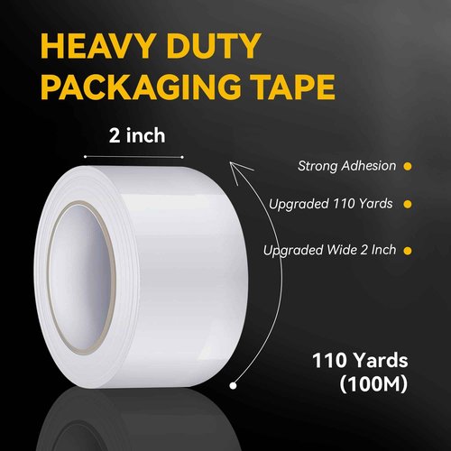 YOOKIA Clear Packing Tape 36 Rolls, Total 3960 yd., Heavy Duty Shipping Tape, Each 2 inch x 110 Yards x 2 mil Thick for Shipping, Packaging, Sealing and Moving