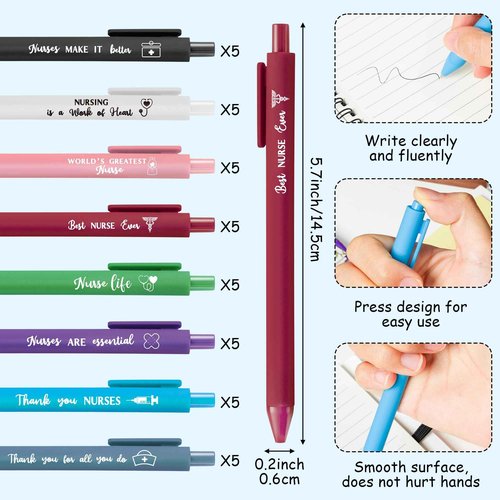 ANGOLIO 80Pcs Nurse Appreciation Gift Bulk Nursing Thank You Gifts Inspirational Spiral Notebooks with Sticky Note Notepad & Ballpoint Pen for Medical Nursing Graduation Week
