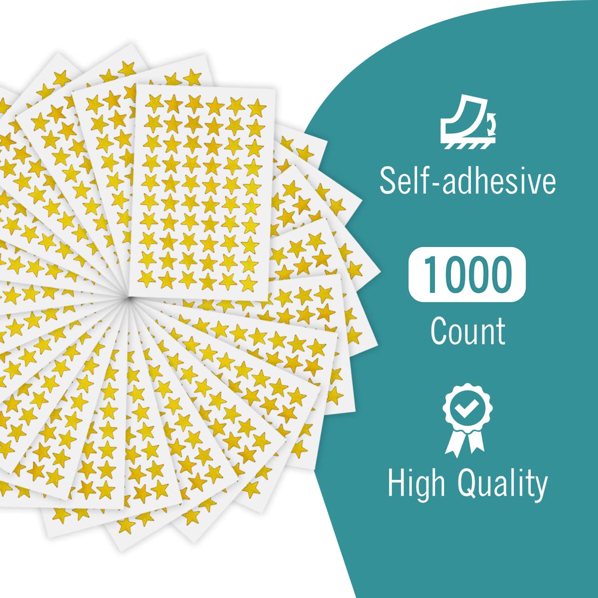 Star Stickers 1000pk. Small Stickers Gold Stickers. Foil Star Stickers ½” Diameter Star Stickers for Kids Reward, Arts and Crafts and Homeschool Supplies