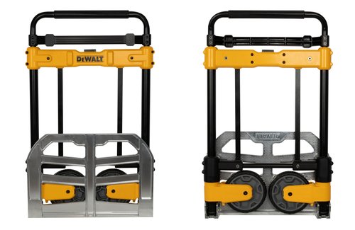 DEWALT Folding Hand Truck and Moving Dolly, 420-lb Capacity Utility Cart, Heavy-Duty Steel Frame, Telescoping Handle, Flat-Free 7-inch Wheels
