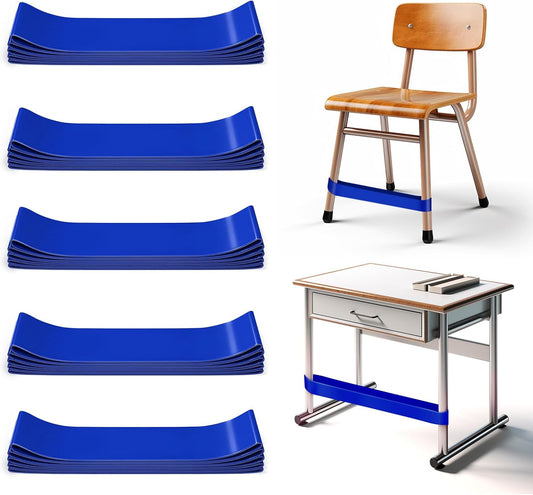 Skiennix Chair Bands for Kids - Enhance Focus & Reduce Restlessness | 25 Pack, Blue for Classroom & Home