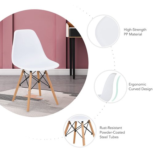 Giantex Round Dining Table Set for 4, 5-Piece Kitchen Table Chairs Set, Modern 31.5" D Dining Table & 4 Dining Chairs with Solid Wood Legs, Dinette Table Set for Small Spaces Dining Room Restaurant
