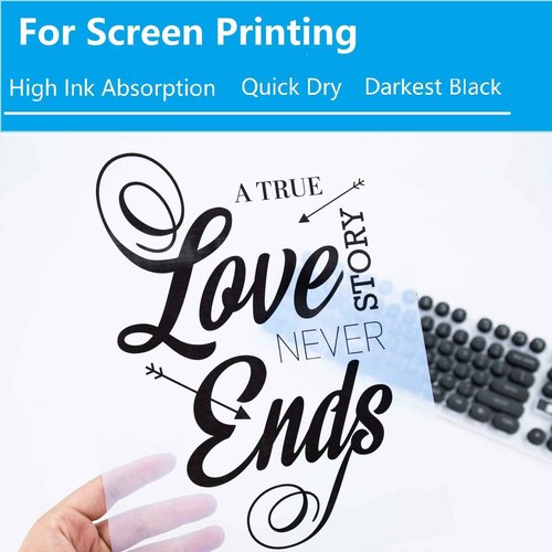A-SUB 13X19 Inch Waterproof Inkjet Transparency Film for Silk Screen Printing 100 Sheets