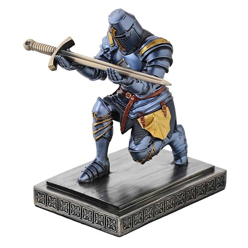 NCQIXIAO Templar Vanguard Soldier Pen Holder Pencil Stand Desk Organizers and Accessories as Gift for Medieval Warrior Enthusiast (Blue)