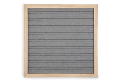 Core Home Felt Letter Board with Vintage Frame and Stand - Includes 128 Letters, Numbers, and Symbols - 12" x 12" - Grey