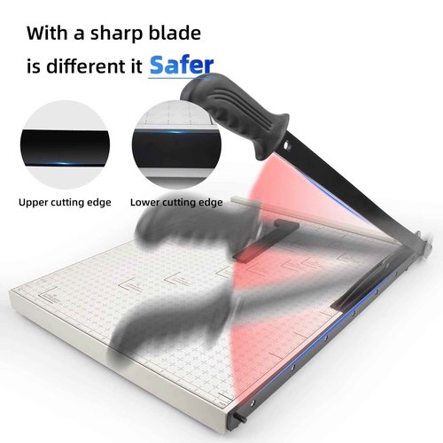 Paper Cutter B3 Stack Paper Trimmer Guillotine Heavy Duty Metal Base, 21" Cutting Length with Guard Rail Safety Blade Lock, 10-Sheet Capacity, Guillotine Paper Slicer Cutter for Office School