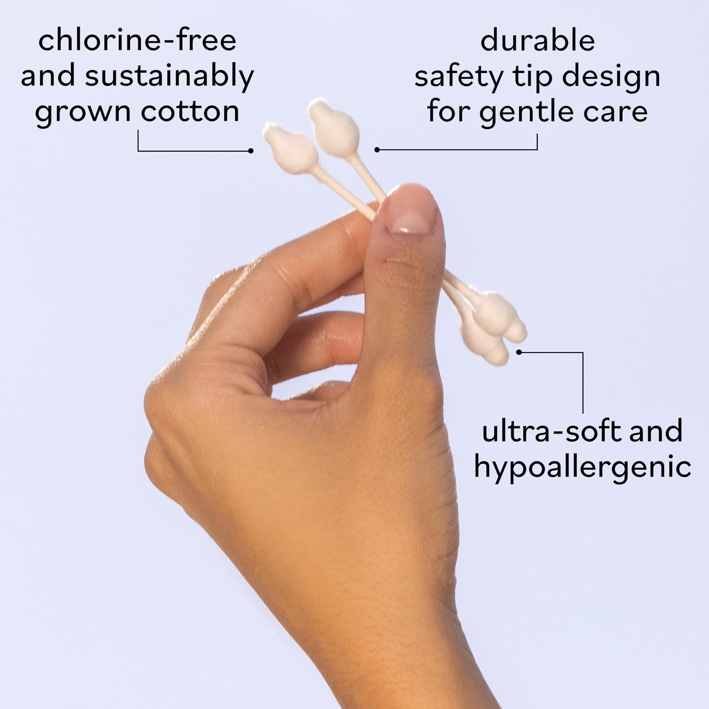Sky Organics - Organic Baby Cotton Swabs, 180 ct. - Ultra Soft Baby Safe Tips - Strong & Durable - Hypoallergenic - Chlorine Free - Natural, Vegan & Cruelty Free - Skin Care & Baby Care