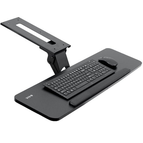 VIVO Adjustable Computer Keyboard and Mouse Platform Tray, 34 x 10 inch Ergonomic Under Table Desk Mount Drawer Underdesk Shelf, Black, MOUNT-KB36B