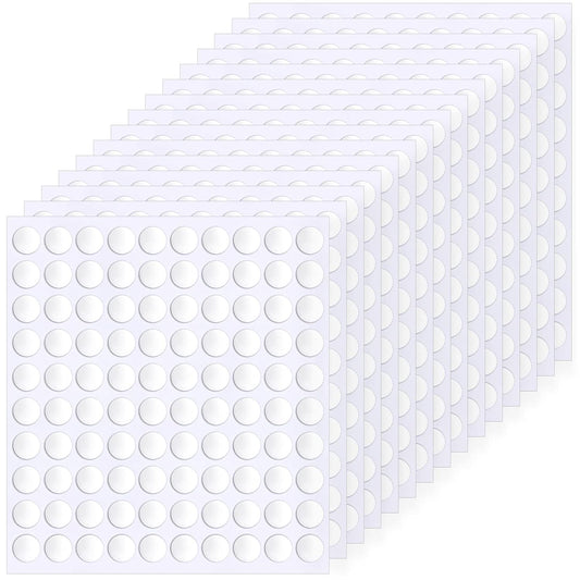 Skiennix Double-Sided Adhesive Dots - Clear Sticky Tack Tape for DIY Crafts | 1500 Pieces (10mm)
