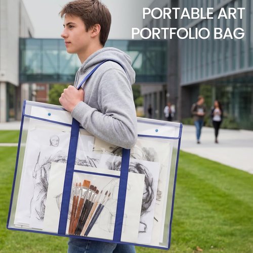 GAMENOTE Large Poster Storage Bag - 2 Pack Art Portfolio Container (31.5" x 25.5") for Classroom Organization