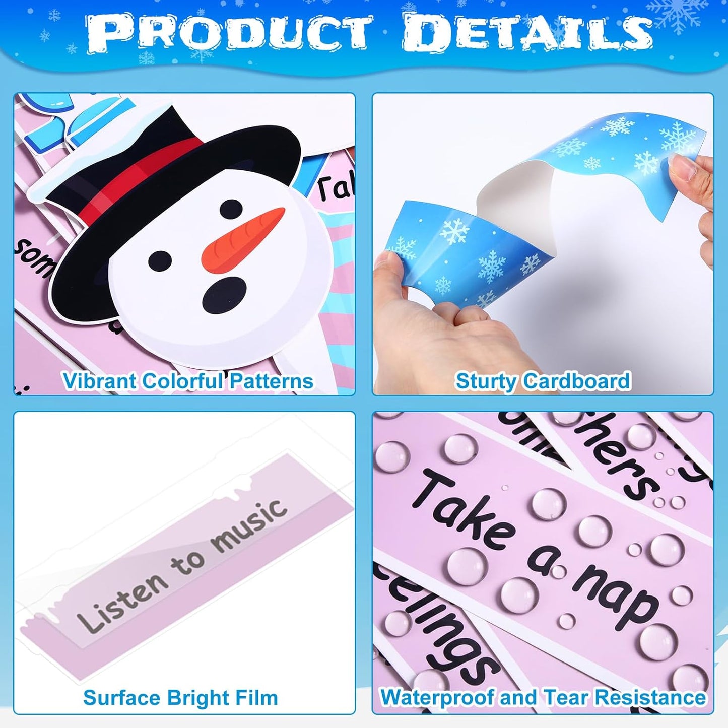 Skiennix Winter Mental Health Bulletin Board Set - Christmas Emotion Decor with Snowman & Snowflakes