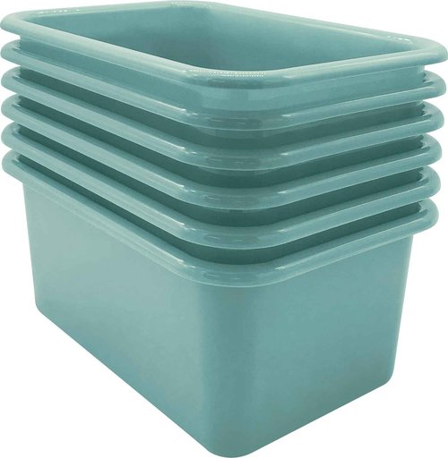 Teacher Created Resources Calming Blue Small Plastic Storage Bin 6-Pack (TCR2088752)