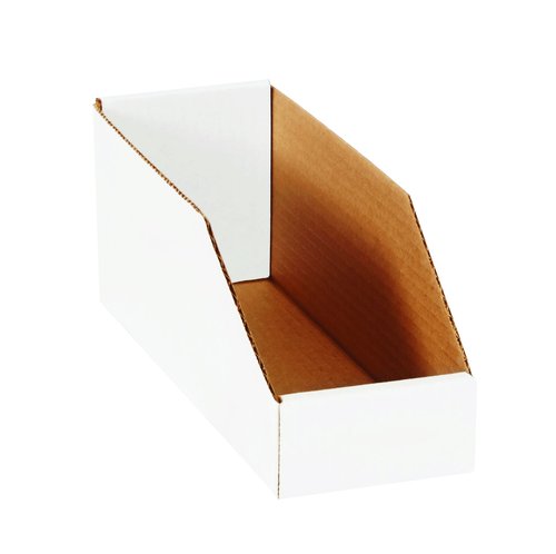 BOX USA BBINMT612 Open Top Bin Boxes, 6" x 12" x 4 1/2", Oyster White (Pack of 50)