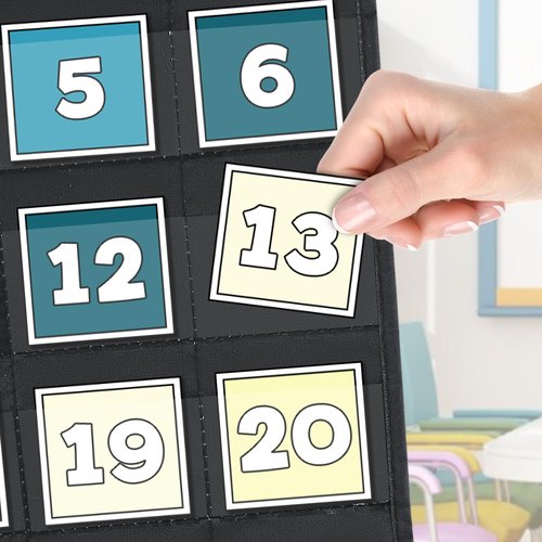 EAMAY Classroom Monthly Calendar Pocket Chart for 2.75 * 2.75 Cards,Homeschool Supplies and Classroom Must Haves! Only Chart(Black)