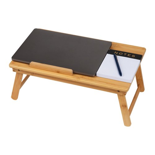 Mind Reader Lap Desk Laptop Stand, Bed Tray, Dorm Room, Folding Legs, Rayon From Bamboo, 19.75"L x 12"W x 8.25"H, Brown