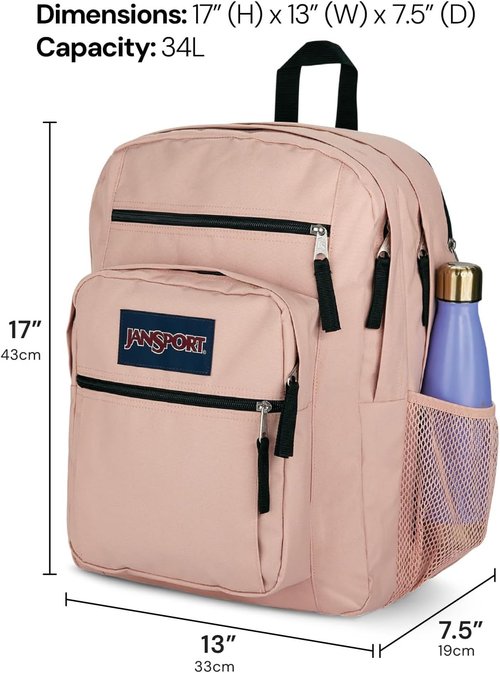 JanSport Laptop Backpack - Ergonomic Computer Bag with 2 Compartments & 15” Sleeve - Strawberry Shower
