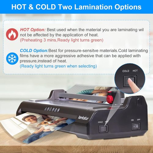 Skiennix 7-in-1 Thermal Laminator Machine - 11x17 with 70 Letter Size Sheets | Hot & Cold Lamination for A3/A4