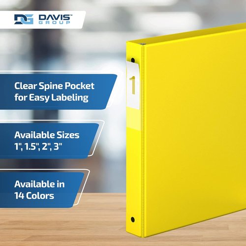 Premium Economy 6-Pack 1-Inch Round-Ring Binders - Yellow | Ideal for School & Office Use
