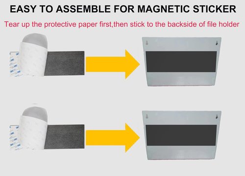 2 Pocket Magnetic File Holder - Multi-Surface Organizer, White