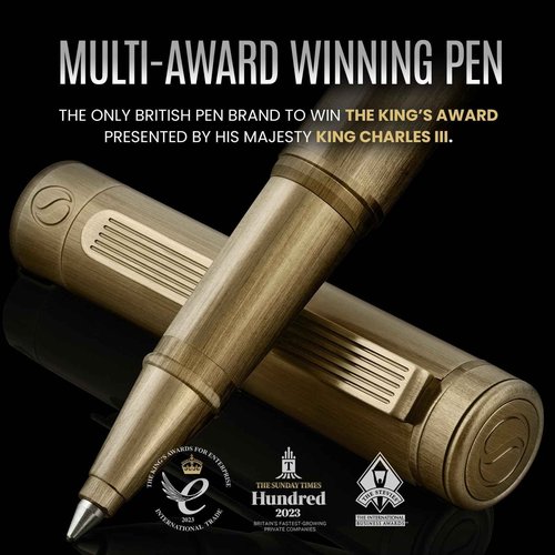 Scriveiner Bronze Rollerball Pen - Stunning Luxury Pen, Schmidt Ink Refill, Best Roller Ball Gift Set for Men & Women, Professional, Executive Office, Nice Pens