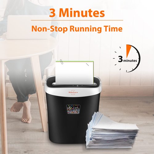VidaTeco Paper Shredder for Home Office10-Sheet Cross-Cut Shredder with US Patented Cutter,Also Shreds Card/CD/Clip,Paper Shredding Machine for Home Use Heavy Duty with Jam Proof,3.9-Gallon Bin