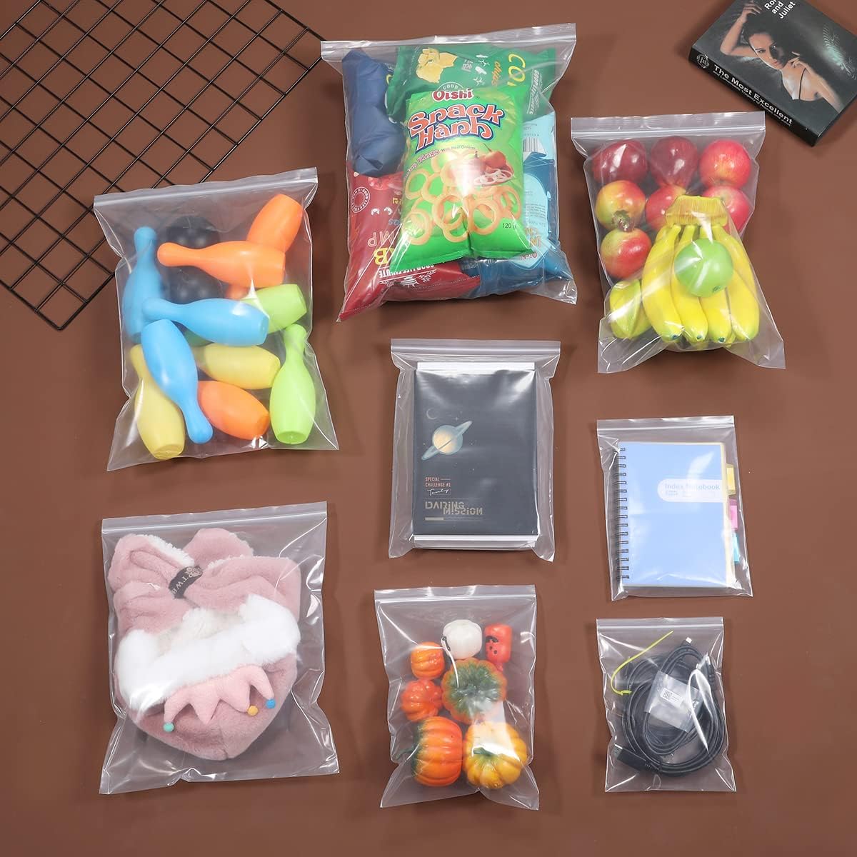 Thick 5 Mil Clear Zip Plastic Bags - Heavy-Duty Reclosable Storage Bags for Cards & Snacks | 20-Pack, 7 x 9 Inches