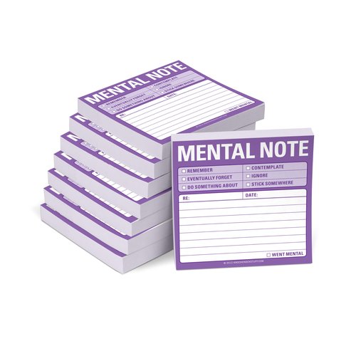 8-Pack Knock Knock Mental Note Sticky Notes, to Do List Notepads, 3 x 3-inches Each