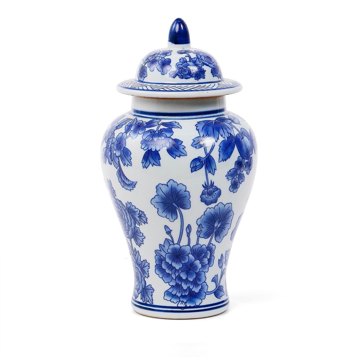 Blue and White Ginger Jar with Lid Antique Style Porcelain Ginger Jars Chinoiserie Home Decorative