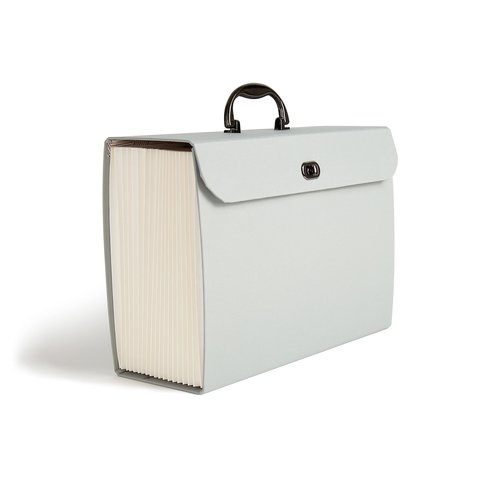U Brands Fashion Expanding File Folder, Legal Size, 19 Pocket (Gray Linen)