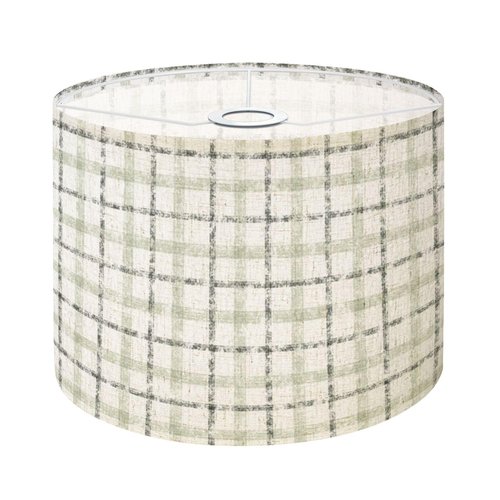 Lampshades Sage Green Lamp Shades Boho 1 Pack watercolor sage green brush stroke striped gingham pliad Light Shade for Table Lamps Floor Lamps Drum Lamp Shades Lampshade Replacement