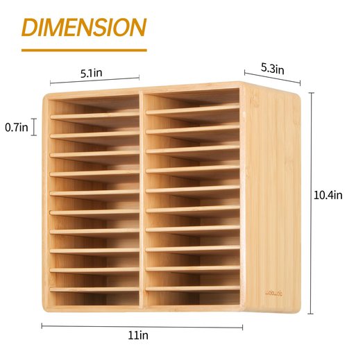 walowalo Marker Organizer Hold 176 Markers Birthday Gifts Bamboo Pen Holder Art Supply Pencil Storage Organizer with 22 Compartments All-in-One Marker Storage for Home Office Desk Classroom