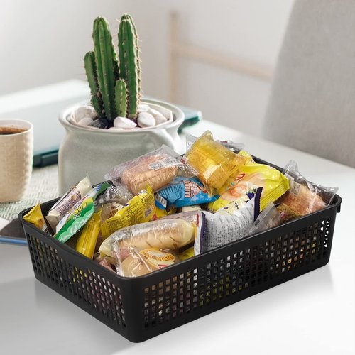 Joyeen 6 Pack Plastic Storage Paper Trays, Shallow Basket for Classroom Office Home