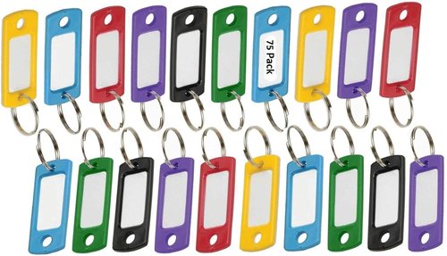 Lucky Line Flexible Plastic Key Tags - Assorted Colors with 3/4" Split Ring | 75 Pack