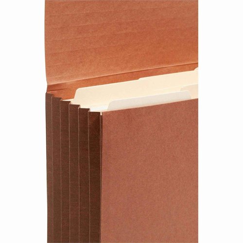 Smead End Tab Wallet, 5-1/4" Expansion, Flap and Cord Closure, Letter Size, Redrope, 10 per Box (71144)